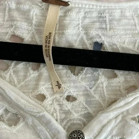 FREE PEOPLE Ivory 'Blue Luna' CutoutHenley Top - Picture 9 of 9